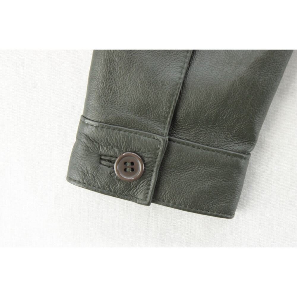 NEW  Newport News Soft Leather 2 Piece Pant Suit Womens Sz 4 Gray Green Biker - Picture 6 of 16